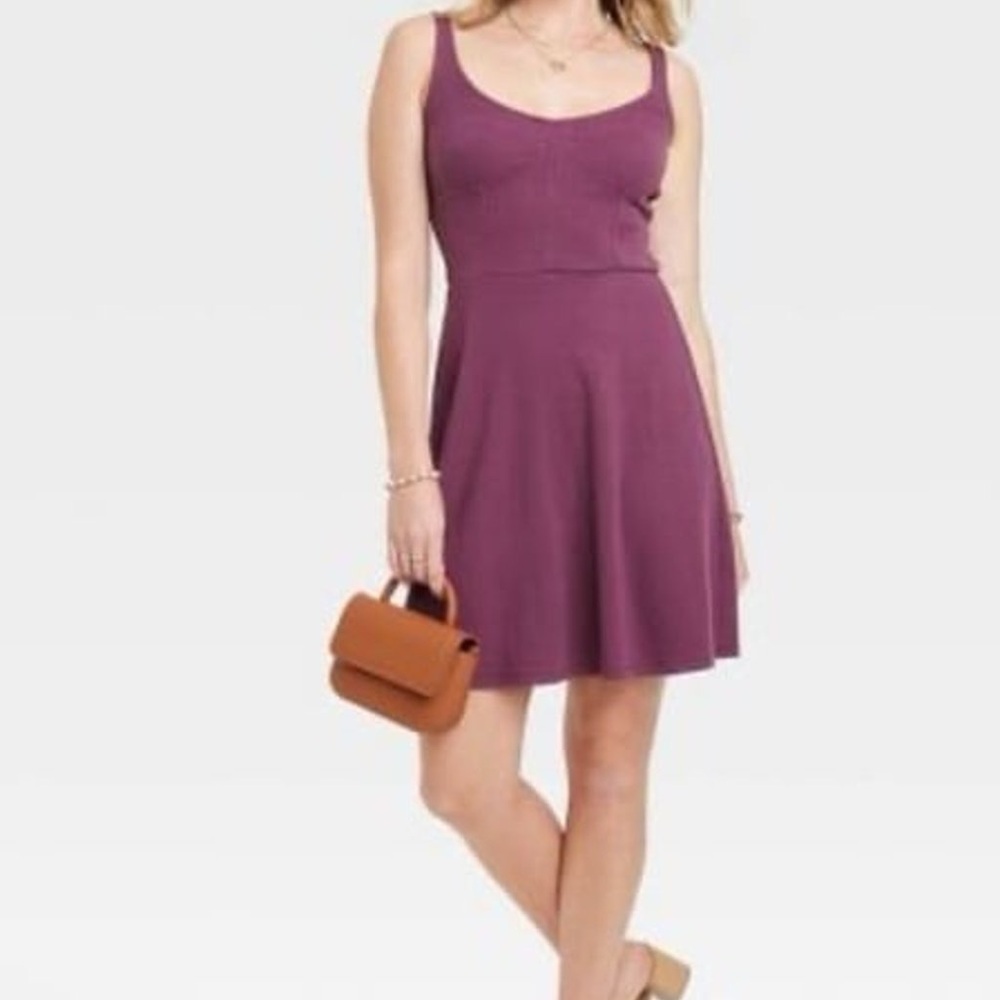 Universal Thread: Knee-Length/Midi Corset Knit Ribbed Dress. Size Large.